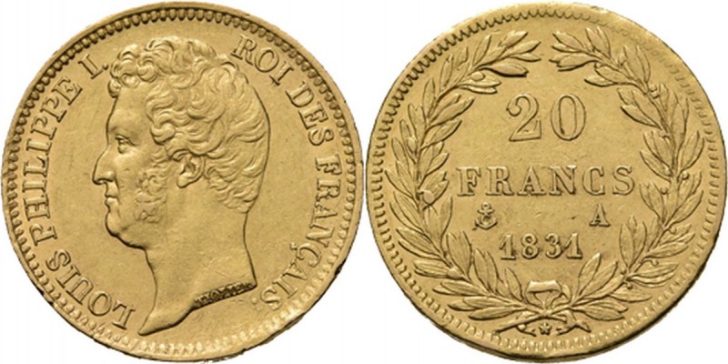 WORLD Coins
France - 20 Francs 1831 A, Gold, LOUIS-PHILIPPE Ier 1830–1848 Paris...