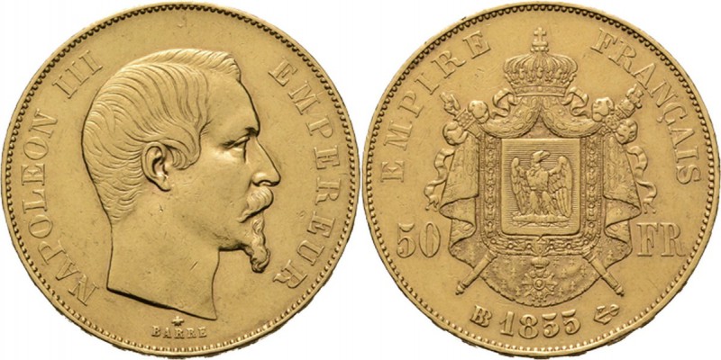 WORLD Coins
France - 50 Francs 1855 BB, Gold, NAPOLÉON III 1852–1870 Strasbourg...