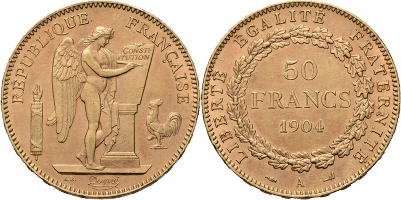 WORLD Coins
France - 50 Francs 1904 A, Gold, 3me RÉPUBLIQUE 1871–1940 Paris min...