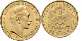 WORLD Coins
Germany - Empire - 20 Mark 1912 A, Gold, WILHELM II 1888–1918, PREUßEN Berlin mint. Head right. Rev. crowned imperial arms. AKS. 124; J. ...