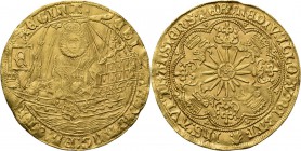 WORLD Coins
Great Britain - Ryal n.d. (1584-1587), Gold, ELIZABETH I 1558–1603 Continental imitation minted in Amsterdam. The queen standing in ship,...