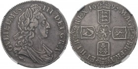 WORLD Coins
Great Britain - Crown 1695, Silver, WILLIAM III 1694–1702 First bust. First Harp. Regnal year: Septimo. Laureated bust to right. Rev. cro...