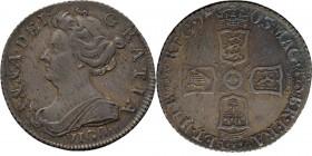 WORLD Coins
Great Britain - Sixpence 1703, Silver, ANNE 1702–1714 Draped bust left, VIGO below. Rev. crowned cruciform shields, angles plain.S. 3590;...