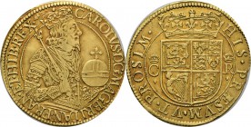 WORLD Coins
Great Britain - AV Unite n.d. (1637-1642), Gold, CHARLES I 1625-1649, SCOTLAND Edinburgh mint. Thistle and B after legend. Crowned bust r...