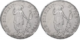 WORLD Coins
Italy - 8 Lire 1796, Silver, GENOVA Arms supported by two griffins holding crown above, value in exergue. Rev. Saint John standing.KM. 24...