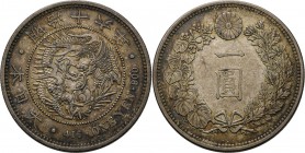 WORLD Coins
Japan - Yen Year 16 (1883), Silver, MUTSHUHITO 1867–1912 Meiji era. Dragon within beaded circle, legend above, written value below. Rev. ...