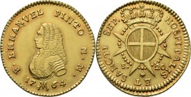 WORLD Coins
Malta - 20 Scudi 1764, Gold, EMANUEL PINTO 1741–1773 Armoured bust left. Rev. crowned arms on Maltese cross divides value.Fr. 34; KM. 276...
