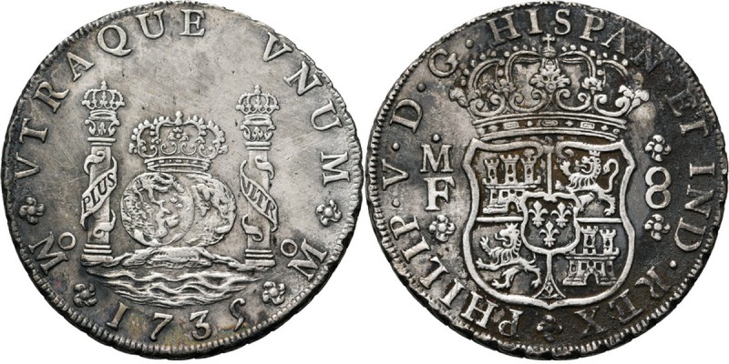WORLD Coins
Mexico - 8 Reales 1735, Silver, FELIPE V 1700–1746 Mexico City mint...