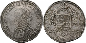 Provinical - GELDERLAND Hertogdom 1339 - 1581
Philipsdaalder 1557, Silver, PHILIPS II 1555–1581 Type I. Met titel van Engeland. Borstbeeld naar links...