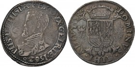Provinical - GELDERLAND Hertogdom 1339 - 1581
½ Philipsdaalder 1562, Silver, PHILIPS II 1555–1581 Type I. Borstbeeld naar links PHS· D· G· HISPA· REX...