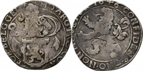 Provinical - GELDERLAND Provincie 1581 - 1795
½ Leeuwendaalder 1646, Silver Type II. Ridder achter provinciewapen naar rechts …CON· – ˙FOE BELG GEL. ...