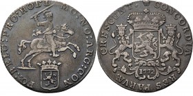 Provinical - HOLLAND Provincie 1581 - 1795
½ Dukaton of ½ zilveren rijder 1772, Silver Type II. Ruiter naar rechts boven provinciewapentje MO: NO: AR...