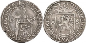 Provinical - HOLLAND Provincie 1581 - 1795
Schelling van 20 groot of X stuiver 1606, Silver Type Ia. Staande ridder met zwaard tussen jaartal achter ...