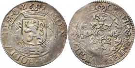 Provinical - HOLLAND Provincie 1581 - 1795
Roosschelling of 6 stuiver 1601, Silver Gekroond provinciewapen binnen de Hollandse tuin · MO· NO(· C)OM· ...