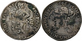 Provinical - WEST-FRIESLAND Het Gewest 1581 - 1795
Leeuwendaalder 1646 over 1643, Silver Type II. Ridder achter Hollands wapen naar rechts met titel ...