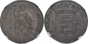 Provinical - WEST-FRIESLAND Het Gewest 1581 - 1795
1 Gulden 1682, Silver Type I. Staande Nederlandse maagd. Kz. gekroond gewestelijk wapen tussen waa...