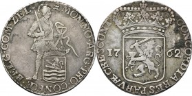 Provinical - ZEELAND Provincie 1580 - 1795
Zilveren dukaat 1762, Silver Type IIIb. Staande ridder met provinciewapen aan lint. burcht MON· NO· ARG· P...