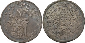Provinical - ZEELAND Provincie 1580 - 1795
Dubbele daalder van 10 schelling 1687, Silver Staande ridder met gekroond provinciewapen aan de voet. • LU...