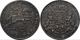 Provinical - UTRECHT Provincie 1581 - 1795
Dukaton of zilveren rijder 1789, Silver Type IVb. Ruiter naar rechts boven gekroond provinciewapentje met ...