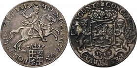Provinical - UTRECHT Provincie 1581 - 1795
½ Dukaton of ½ zilveren rijder 1786, Silver Type II. Ruiter naar rechts boven gekroond provinciewapentje e...