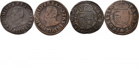 Provinical - STATEN VAN OVERIJSSEL 1573 - 1585
Statenoord van 12 mijten (2) z.j. (1578–1579), Copper Borstbeeld naar links, daaronder schildje van Zw...