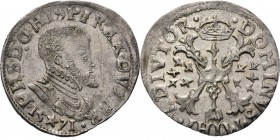 Southern Netherlands
BRABANT - 1⁄10 Écu Philippe 1571, Silver, PHILIPPE II 1555–1598 Maestricht. Buste à droite, au-dessous ★ dans le millésime. R/. ...