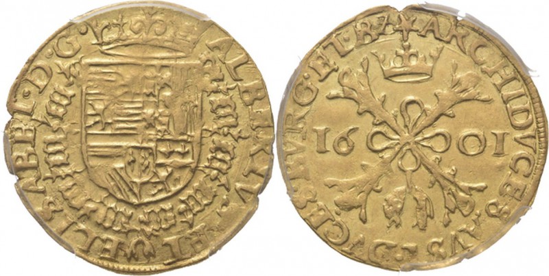 Southern Netherlands
BRABANT - Double Albertin 1600, Gold, ALBERT & ISABELLE 15...