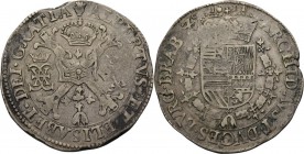 Southern Netherlands
BRABANT - Patagon 1618, Silver, ALBERT & ISABELLE 1598–1621 Anvers. Croix de bâtons noueux, en haut main. R/. écu couronné.GH. 3...