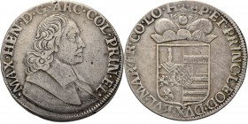 Southern Netherlands
HEERLIJKHEDEN & STEDEN / LES SEIGNEURIES & VILLES - Patagon 1667, Silver, MAXIMILIEN HENRI de Bavière 1650–1688, LIEGE-LUIK Bust...