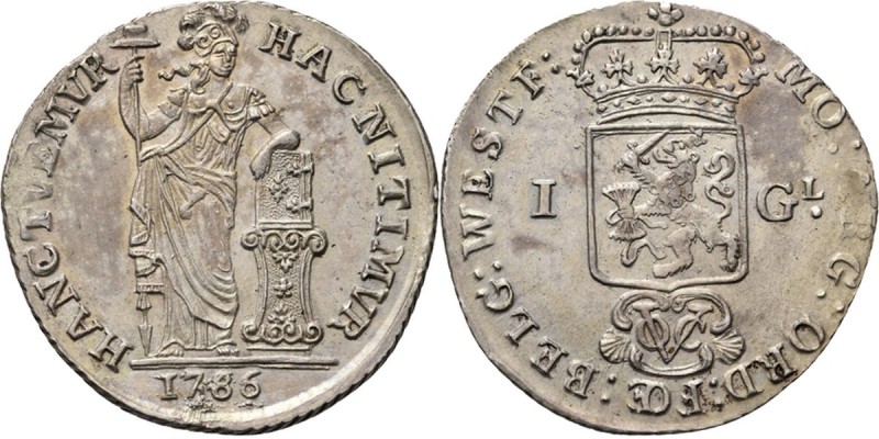 Dutch Oversea Regions
PROVINCIALE MUNTEN - 1 Gulden 1786 over 1764, Silver, Wes...