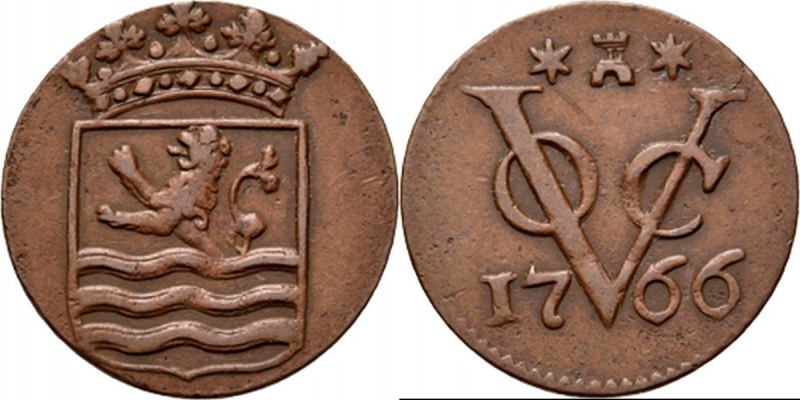 Dutch Oversea Regions
PROVINCIALE MUNTEN - Duit 1766, Copper, Zeeland Gekroond ...