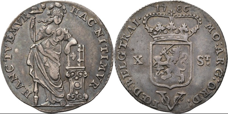 Dutch Oversea Regions
PROVINCIALE MUNTEN - X Stuiver 1786, Silver, Utrecht Staa...