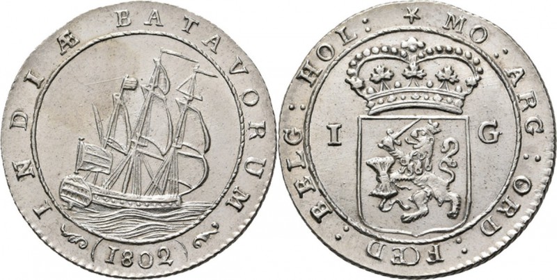 Dutch Oversea Regions
BATAAFSE REPUBLIEK 1799–1806 - Scheepjesgulden 1802, Silv...
