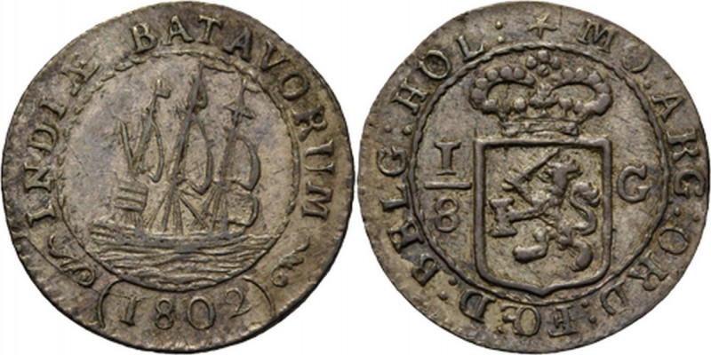 Dutch Oversea Regions
BATAAFSE REPUBLIEK 1799–1806 - 1⁄8 Scheepjesgulden 1802, ...