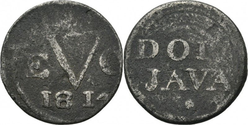 Dutch Oversea Regions
BRITS BESTUUR 1811–1816 - Tinnen duit 1814, Tin munten, M...