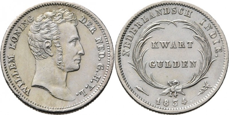 Dutch Oversea Regions
NEDERLANDS-INDISCH GOUVERNEMENT 1816–1949 - ¼ Gulden 1834...