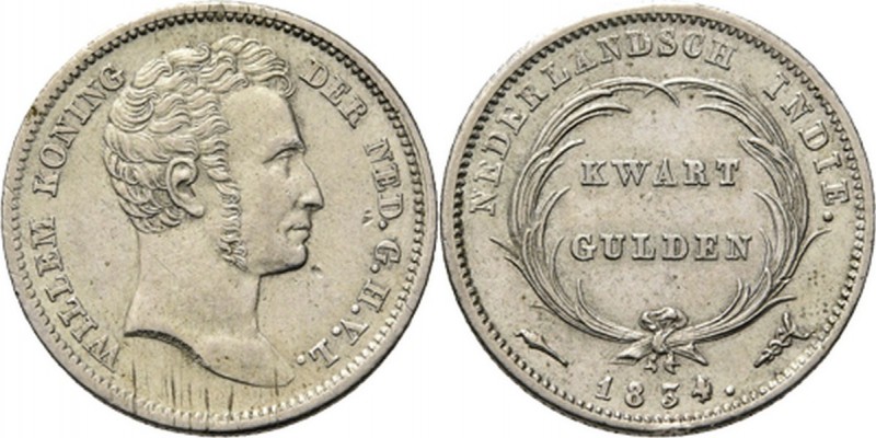 Dutch Oversea Regions
NEDERLANDS-INDISCH GOUVERNEMENT 1816–1949 - ¼ Gulden 1834...