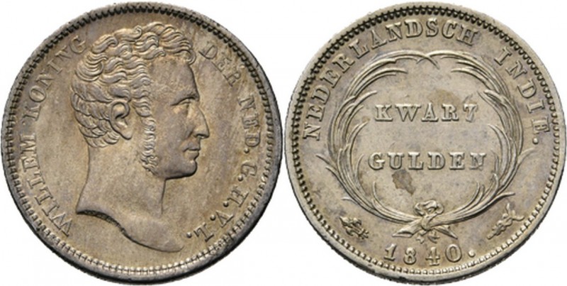 Dutch Oversea Regions
NEDERLANDS-INDISCH GOUVERNEMENT 1816–1949 - ¼ Gulden 1840...