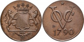 Dutch Oversea Regions
NEDERLANDS-INDISCH GOUVERNEMENT 1816–1949 - Dubbele duit 1790, Copper, WILLEM II 1840–1849 Oud VOC-type, geslagen tussen 1840-1...