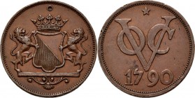 Dutch Oversea Regions
NEDERLANDS-INDISCH GOUVERNEMENT 1816–1949 - Dubbele duit 1790, Copper, WILLEM II 1840–1849 Oud VOC-type, geslagen tussen 1840-1...