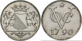 Dutch Oversea Regions
NEDERLANDS-INDISCH GOUVERNEMENT 1816–1949 - Proefslag Duit in zilver 1790, Copper, WILLEM II 1840–1849 Oud VOC-type, geslagen t...
