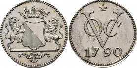 Dutch Oversea Regions
NEDERLANDS-INDISCH GOUVERNEMENT 1816–1949 - Proefslag Duit in zilver 1790, Copper, WILLEM II 1840–1849 Oud VOC-type, geslagen t...