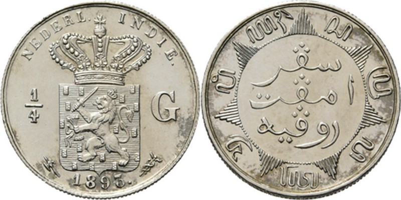 Dutch Oversea Regions
NEDERLANDS-INDISCH GOUVERNEMENT 1816–1949 - ¼ Gulden 1893...