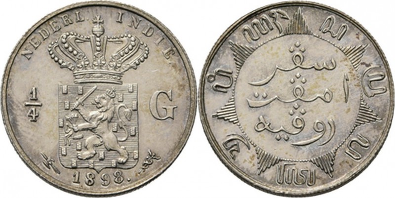 Dutch Oversea Regions
NEDERLANDS-INDISCH GOUVERNEMENT 1816–1949 - ¼ Gulden 1898...