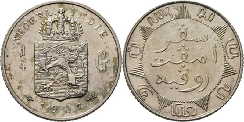 Dutch Oversea Regions
NEDERLANDS-INDISCH GOUVERNEMENT 1816–1949 - ¼ Gulden 1907...