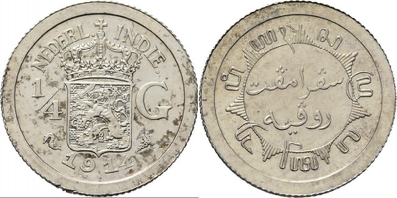 Dutch Oversea Regions
NEDERLANDS-INDISCH GOUVERNEMENT 1816–1949 - ¼ Gulden 1914...