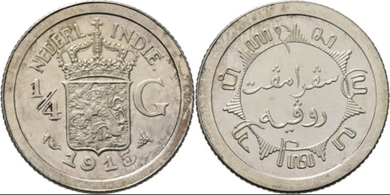 Dutch Oversea Regions
NEDERLANDS-INDISCH GOUVERNEMENT 1816–1949 - ¼ Gulden 1915...