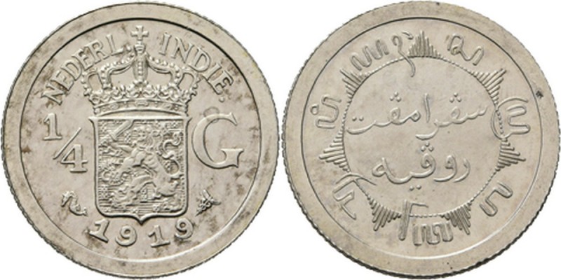 Dutch Oversea Regions
NEDERLANDS-INDISCH GOUVERNEMENT 1816–1949 - ¼ Gulden 1919...