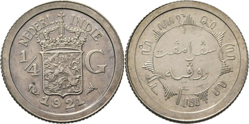 Dutch Oversea Regions
NEDERLANDS-INDISCH GOUVERNEMENT 1816–1949 - ¼ Gulden 1921...