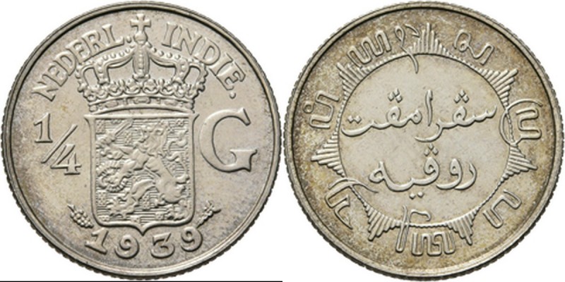 Dutch Oversea Regions
NEDERLANDS-INDISCH GOUVERNEMENT 1816–1949 - ¼ Gulden 1939...